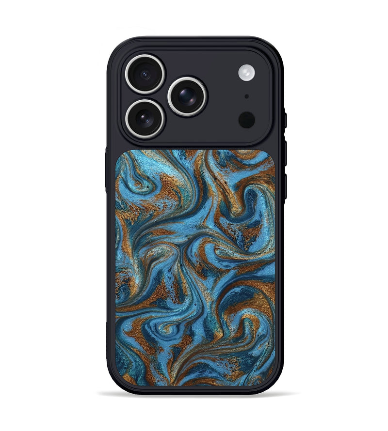 iPhone 17 Pro ResinArt Phone Case - Jasiah (Teal & Gold, 801030)