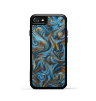 iPhone SE ResinArt Phone Case - Jasiah (Teal & Gold, 801030)