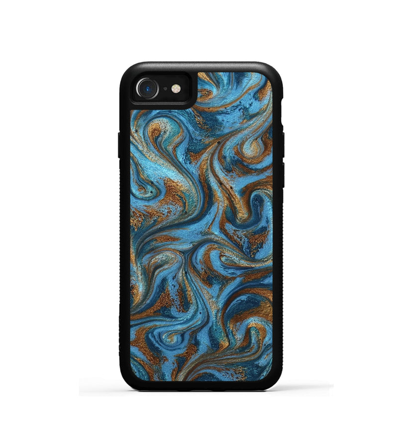 iPhone SE ResinArt Phone Case - Jasiah (Teal & Gold, 801030)