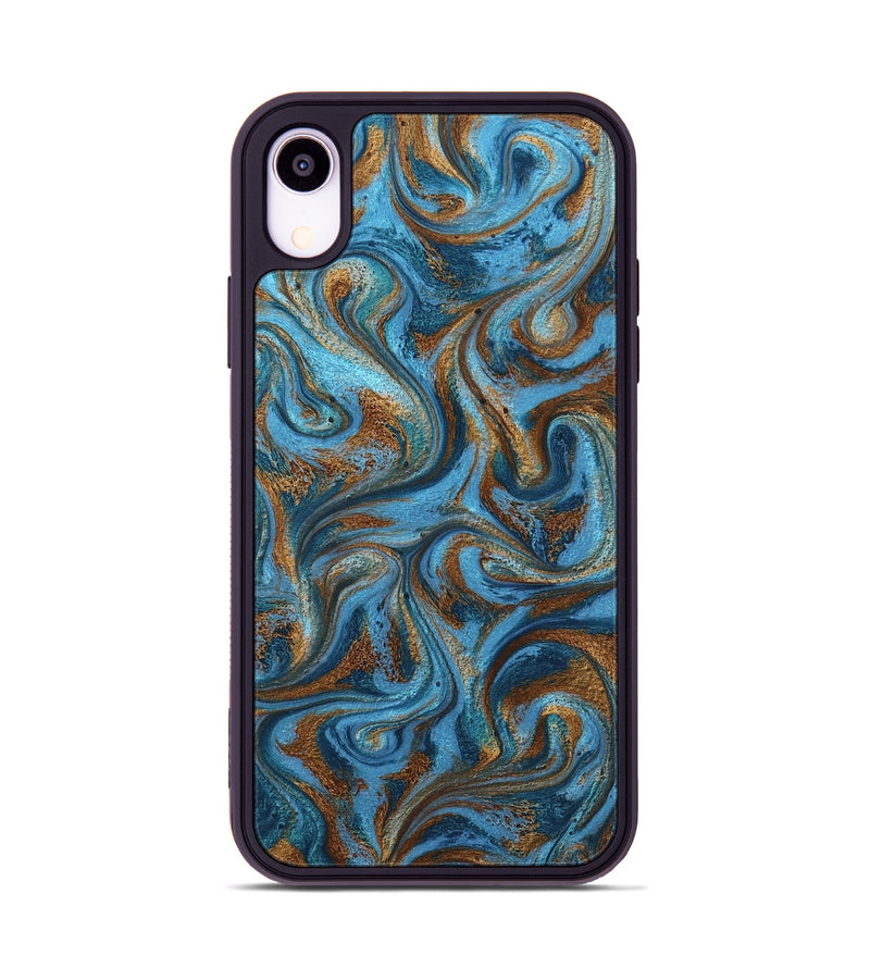 iPhone Xr ResinArt Phone Case - Jasiah (Teal & Gold, 801030)