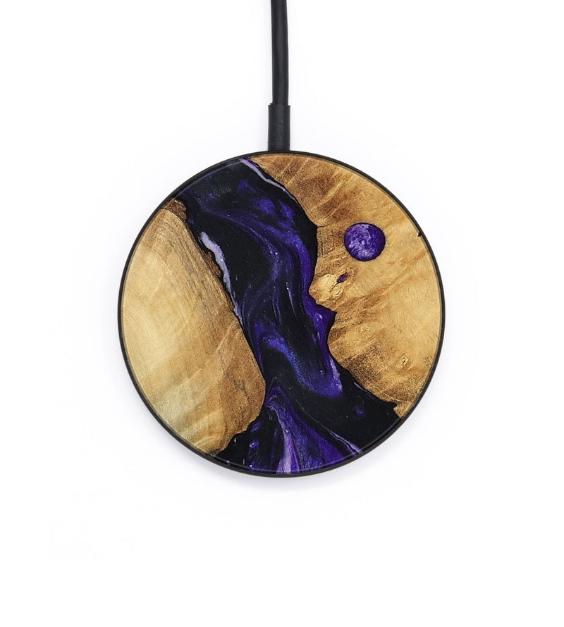 Circle Wood Wireless Charger - Rusty (Purple, 801031)