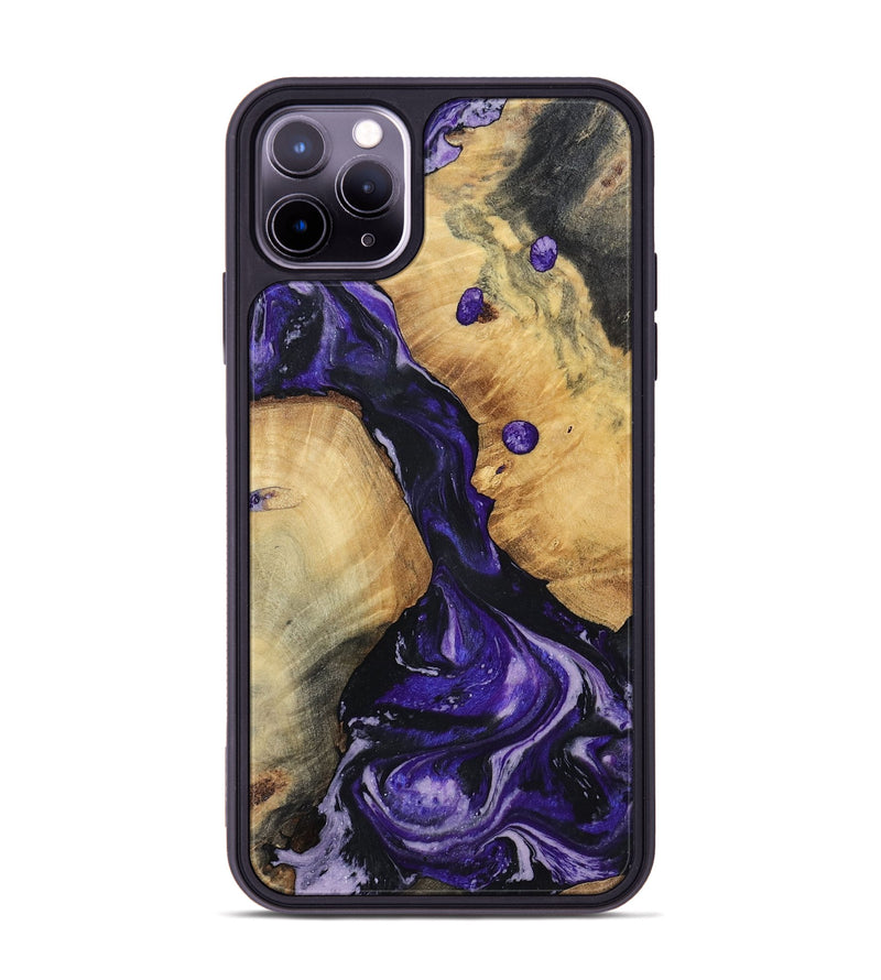 iPhone 11 Pro Max Wood Phone Case - Rusty (Purple, 801031)