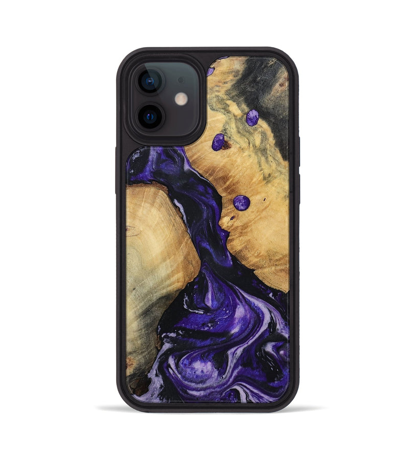 iPhone 12 Wood Phone Case - Rusty (Purple, 801031)