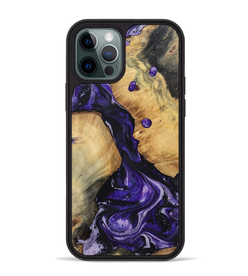 iPhone 12 Pro Max Wood Phone Case - Rusty (Purple, 801031)