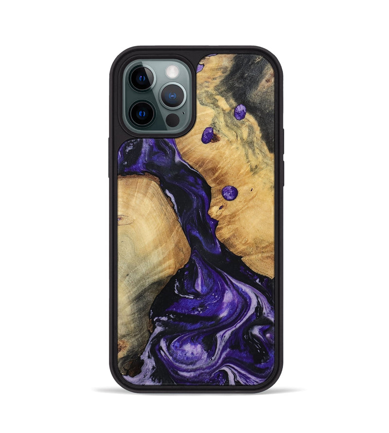 iPhone 12 Pro Wood Phone Case - Rusty (Purple, 801031)