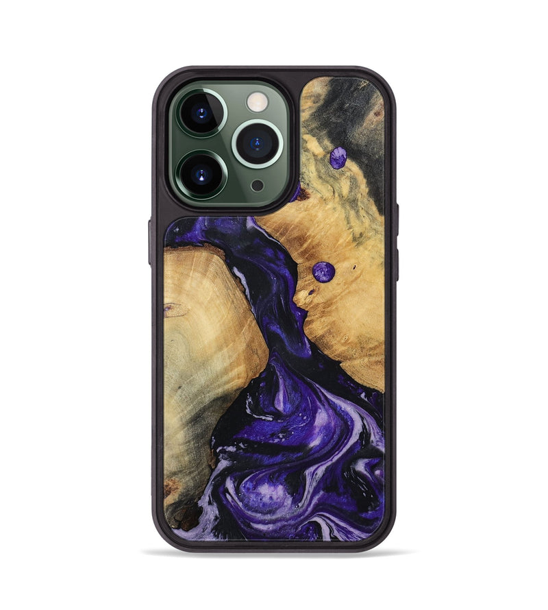 iPhone 13 Pro Wood Phone Case - Rusty (Purple, 801031)