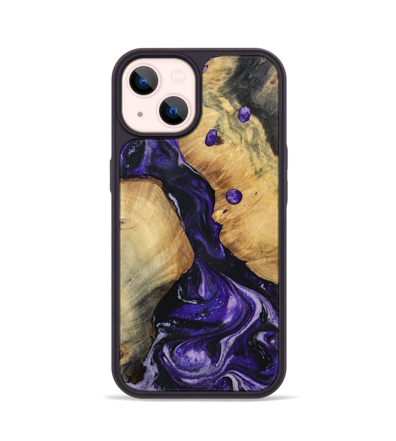 iPhone 14 Wood Phone Case - Rusty (Purple, 801031)