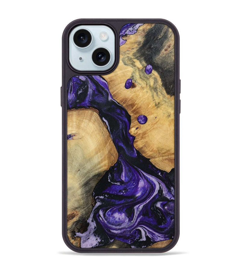 iPhone 15 Plus Wood Phone Case - Rusty (Purple, 801031)