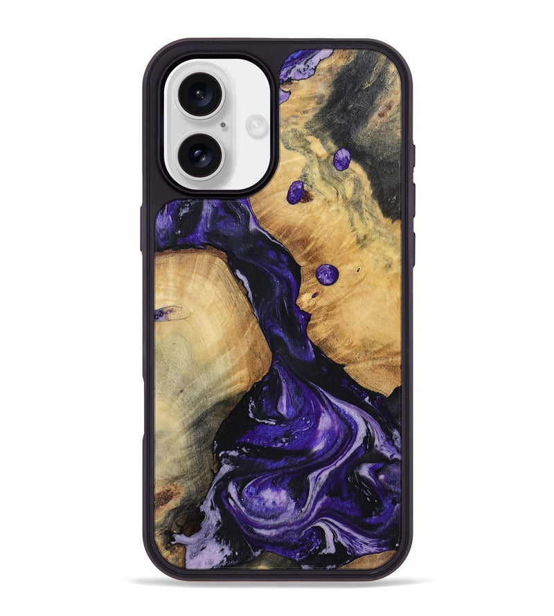 iPhone 16 Plus Wood Phone Case - Rusty (Purple, 801031)