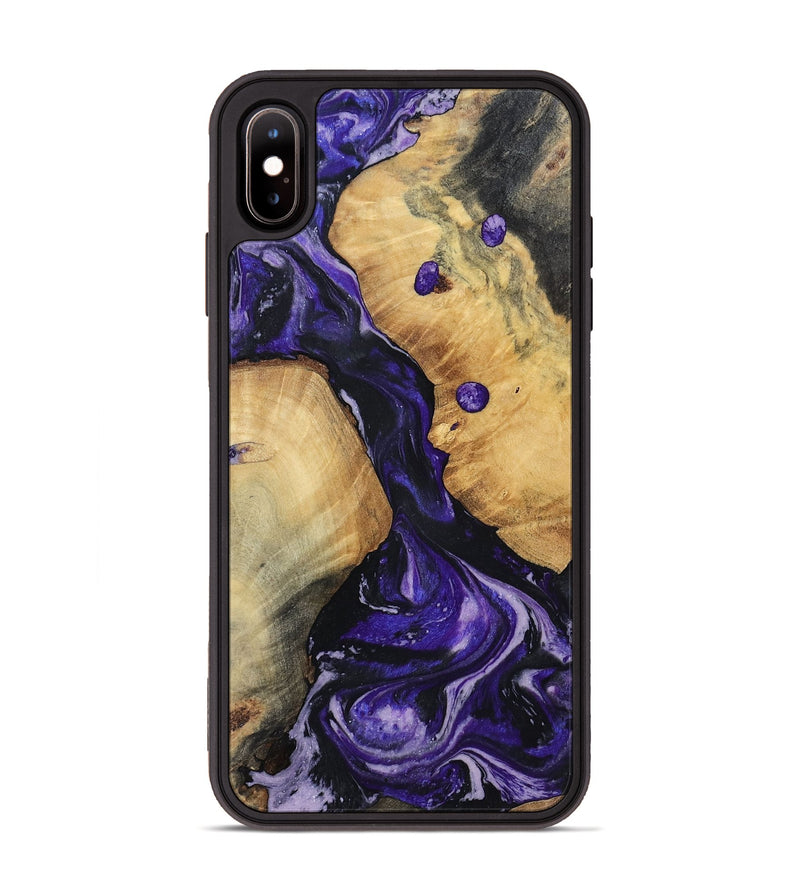 iPhone Xs Max Wood Phone Case - Rusty (Purple, 801031)