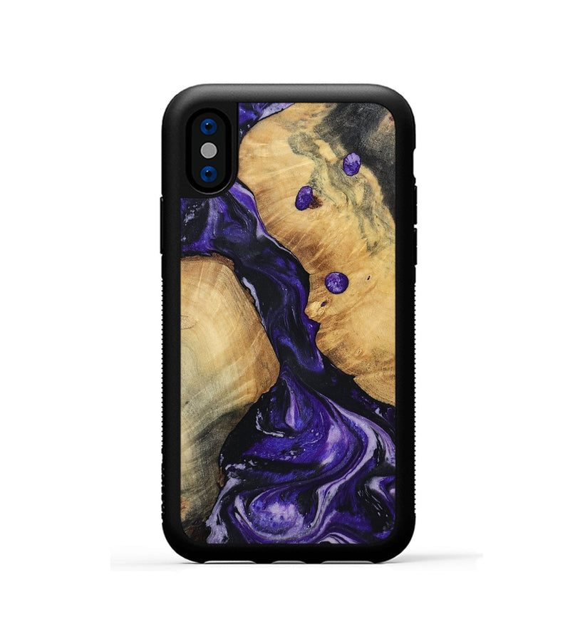 iPhone Xs Wood Phone Case - Rusty (Purple, 801031)