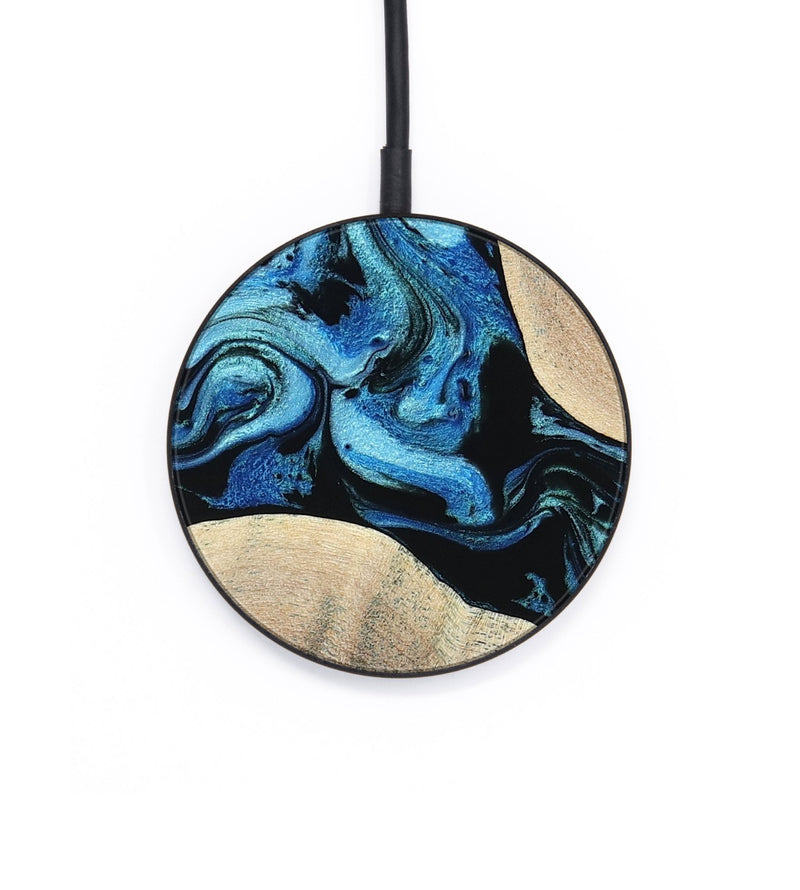 Circle Wood Wireless Charger - Michel (Blue, 801052)