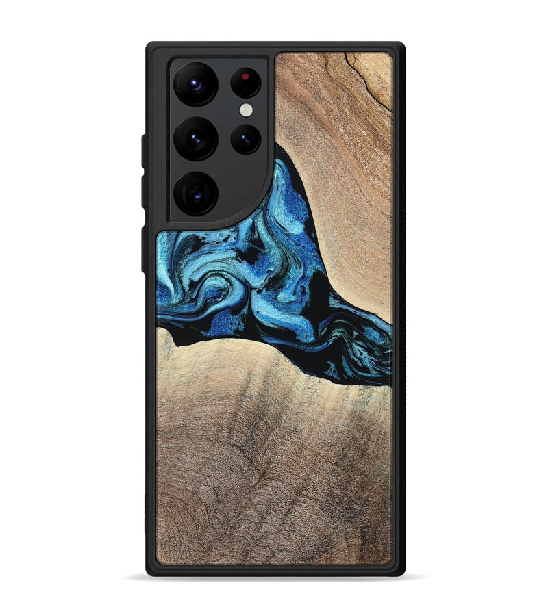 Galaxy S22 Ultra Wood Phone Case - Michel (Blue, 801052)