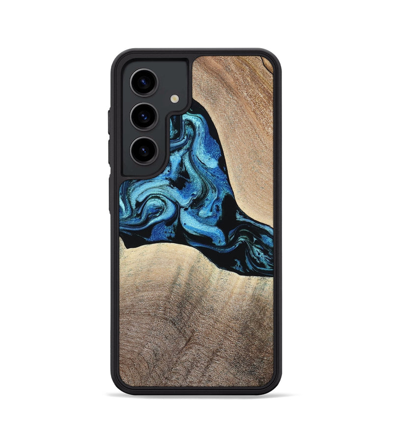 Galaxy S24 Wood Phone Case - Michel (Blue, 801052)