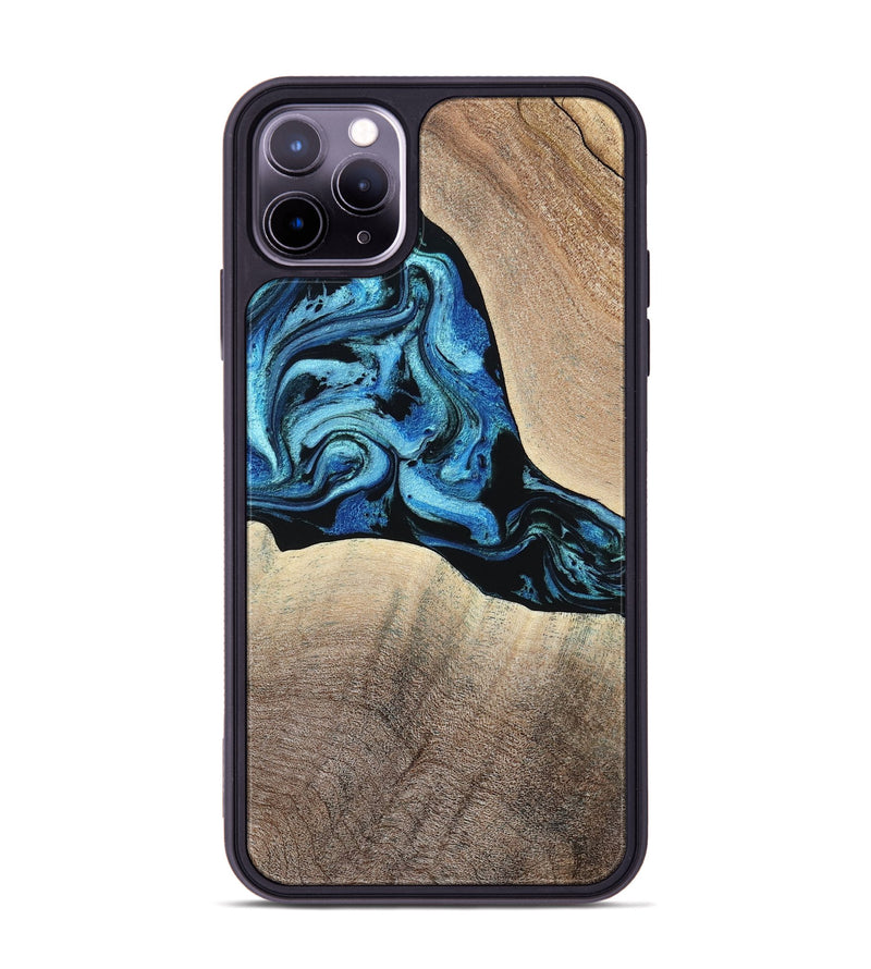 iPhone 11 Pro Max Wood Phone Case - Michel (Blue, 801052)