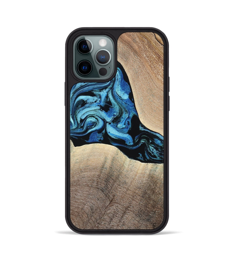 iPhone 12 Pro Wood Phone Case - Michel (Blue, 801052)