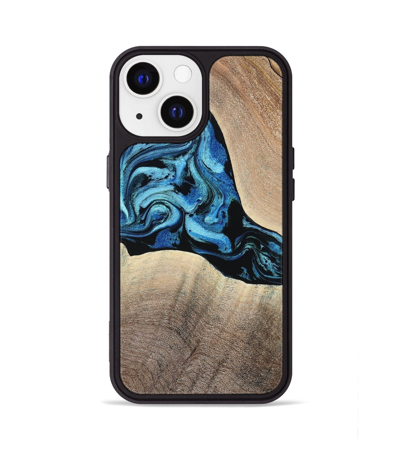iPhone 13 Wood Phone Case - Michel (Blue, 801052)
