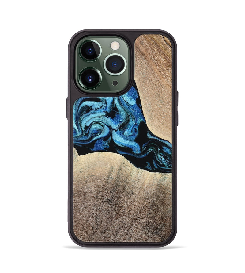 iPhone 13 Pro Wood Phone Case - Michel (Blue, 801052)
