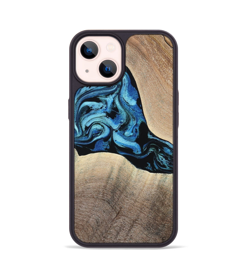iPhone 14 Wood Phone Case - Michel (Blue, 801052)