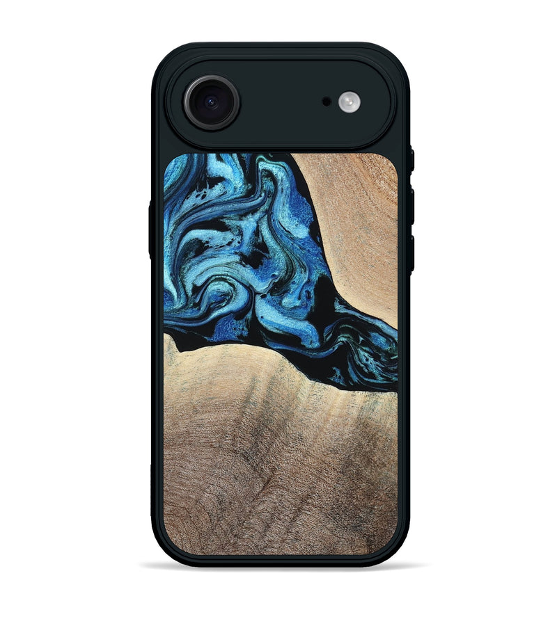 iPhone 17 Air Wood Phone Case - Michel (Blue, 801052)