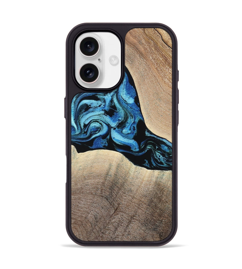 iPhone 17 Wood Phone Case - Michel (Blue, 801052)