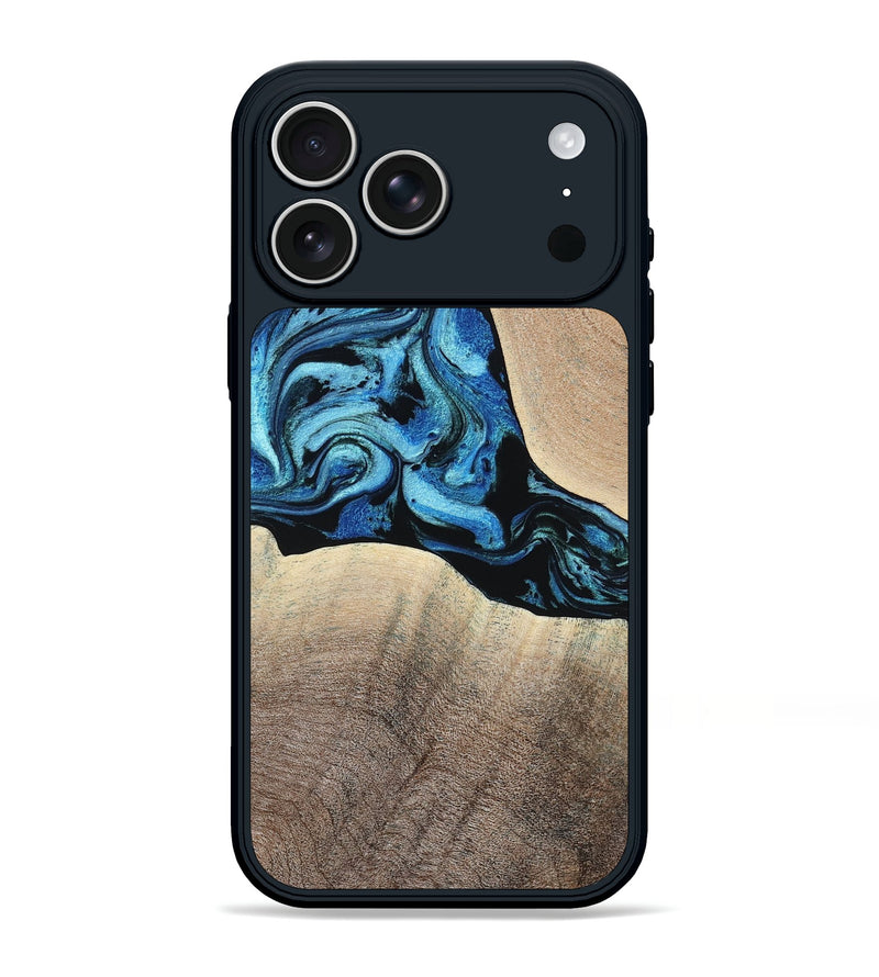 iPhone 17 Pro Max Wood Phone Case - Michel (Blue, 801052)