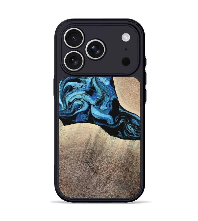 iPhone 17 Pro Wood Phone Case - Michel (Blue, 801052)