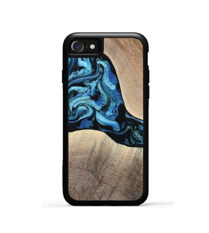 iPhone SE Wood Phone Case - Michel (Blue, 801052)