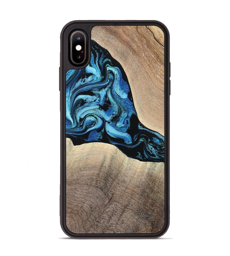 iPhone Xs Max Wood Phone Case - Michel (Blue, 801052)