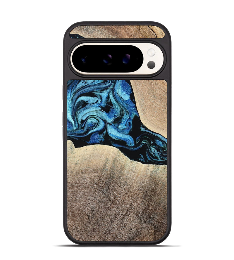 Pixel 9 Pro Wood Phone Case - Michel (Blue, 801052)