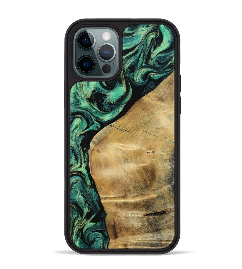 iPhone 12 Pro Max Wood Phone Case - Reid (Green, 801054)
