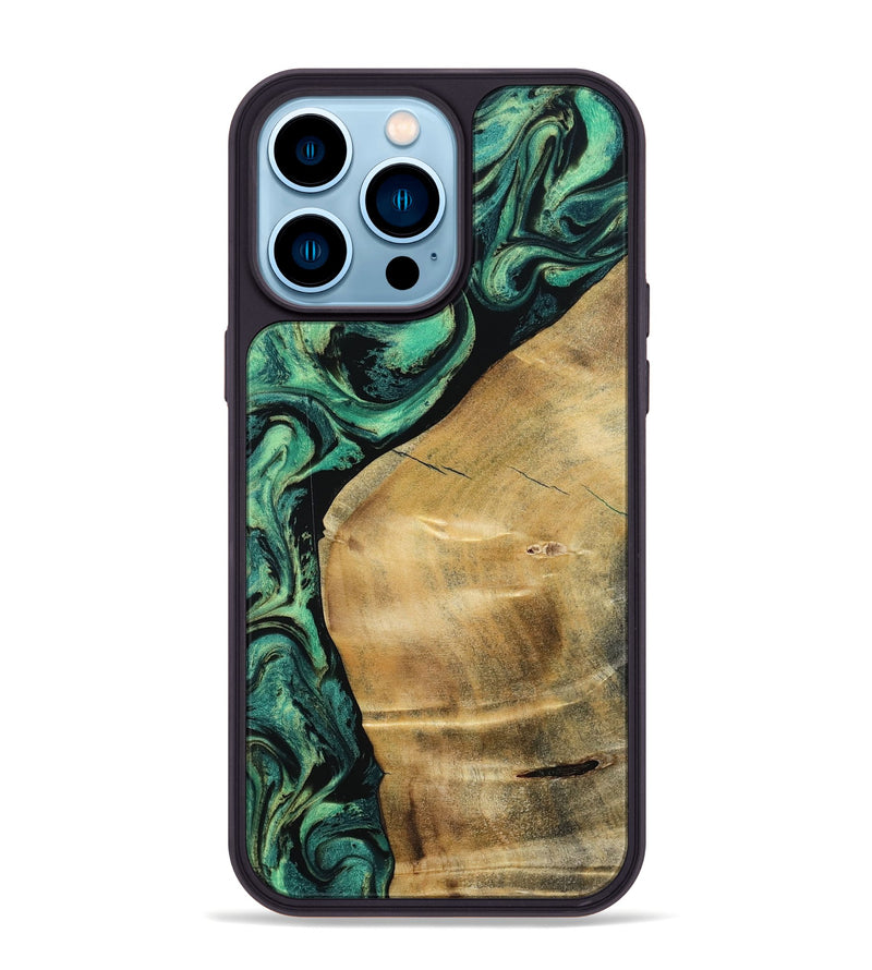 iPhone 14 Pro Max Wood Phone Case - Reid (Green, 801054)