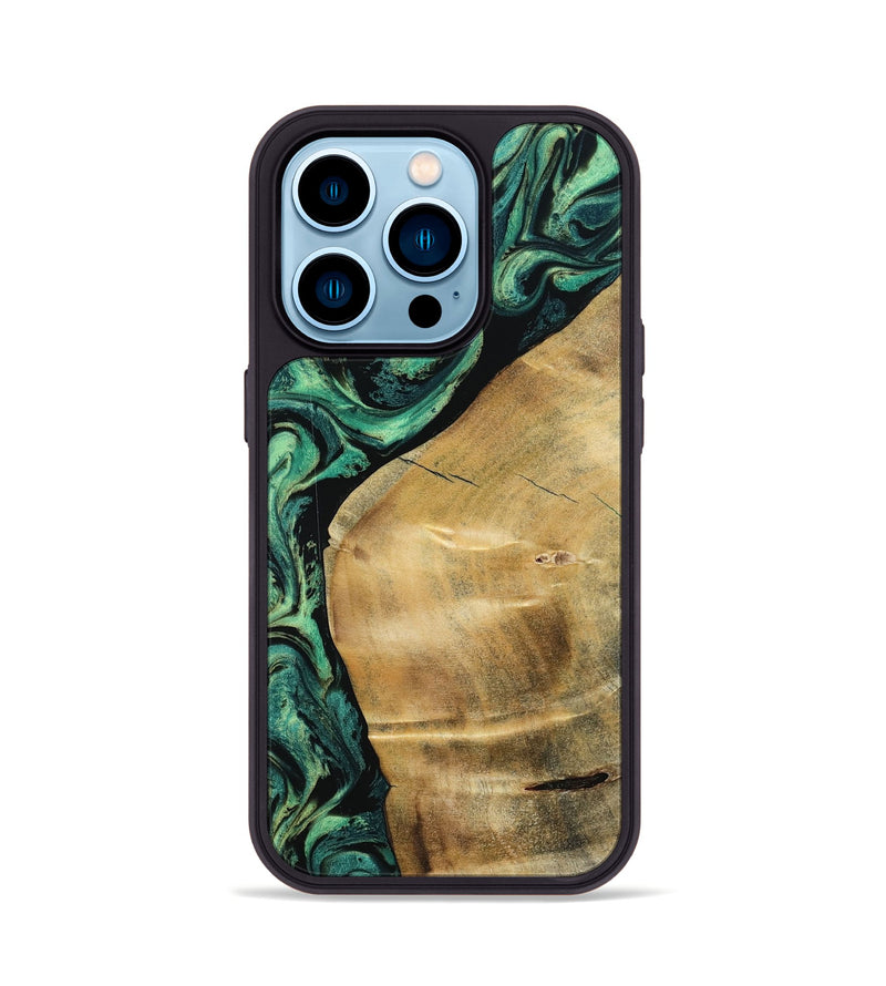 iPhone 14 Pro Wood Phone Case - Reid (Green, 801054)