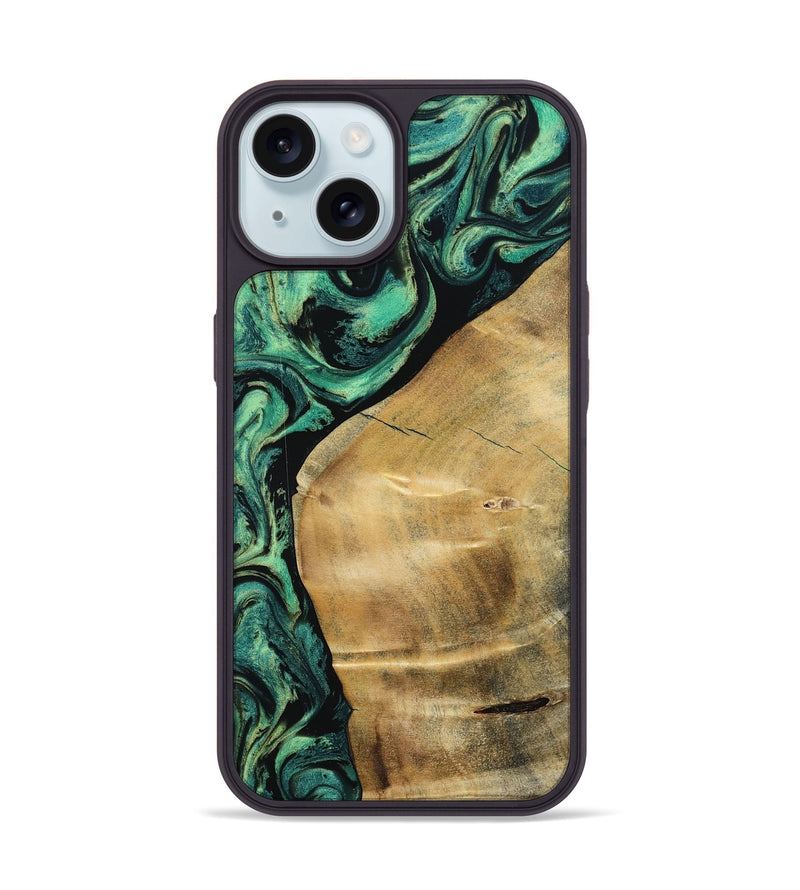 iPhone 15 Wood Phone Case - Reid (Green, 801054)