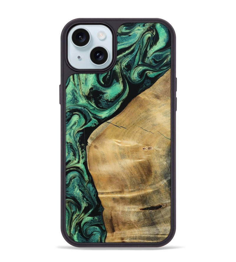 iPhone 15 Plus Wood Phone Case - Reid (Green, 801054)