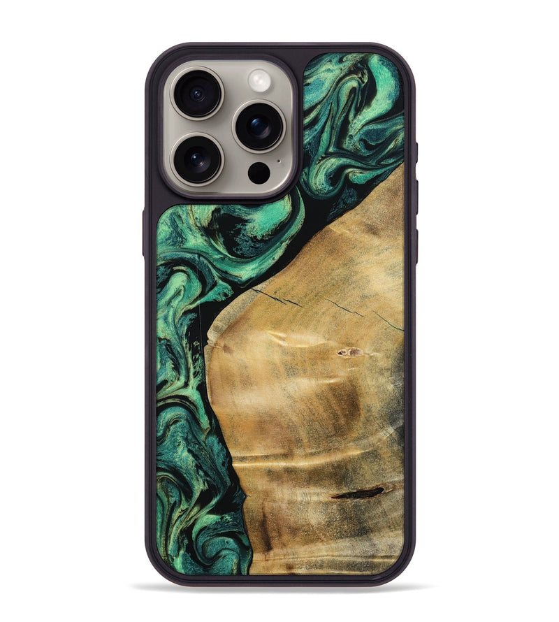 iPhone 15 Pro Max Wood Phone Case - Reid (Green, 801054)