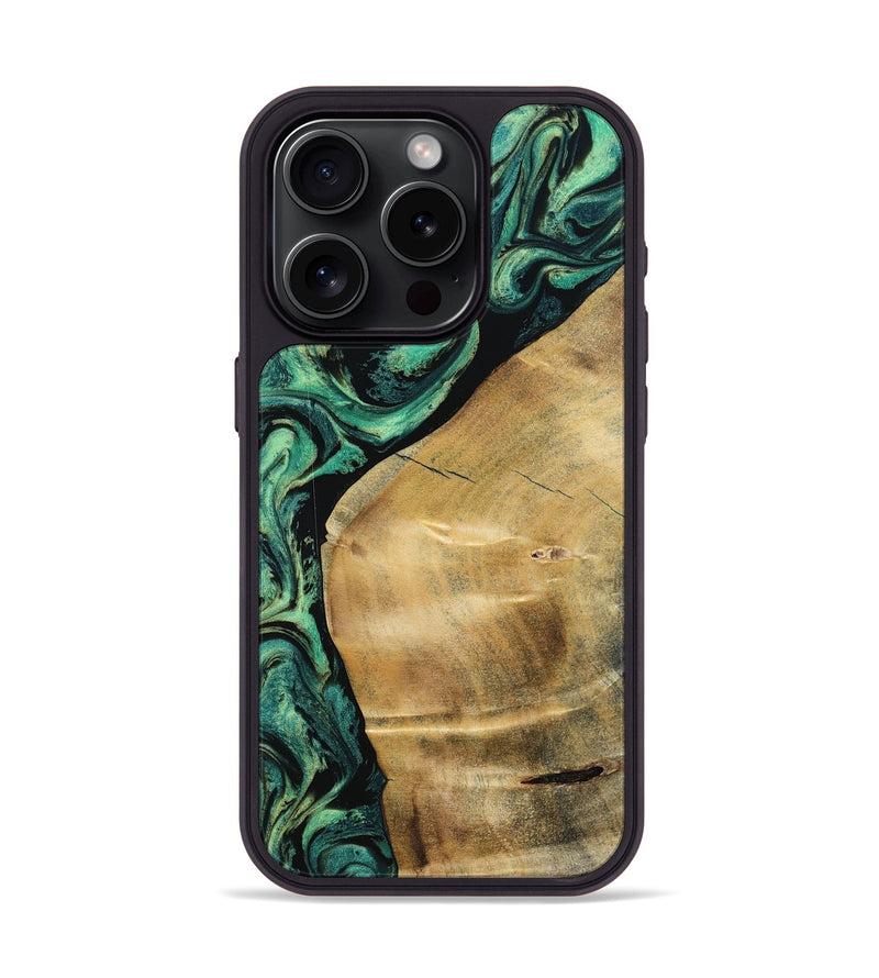 iPhone 15 Pro Wood Phone Case - Reid (Green, 801054)