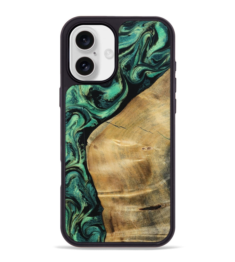 iPhone 16 Plus Wood Phone Case - Reid (Green, 801054)