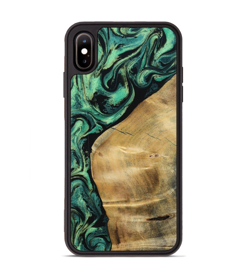 iPhone Xs Max Wood Phone Case - Reid (Green, 801054)
