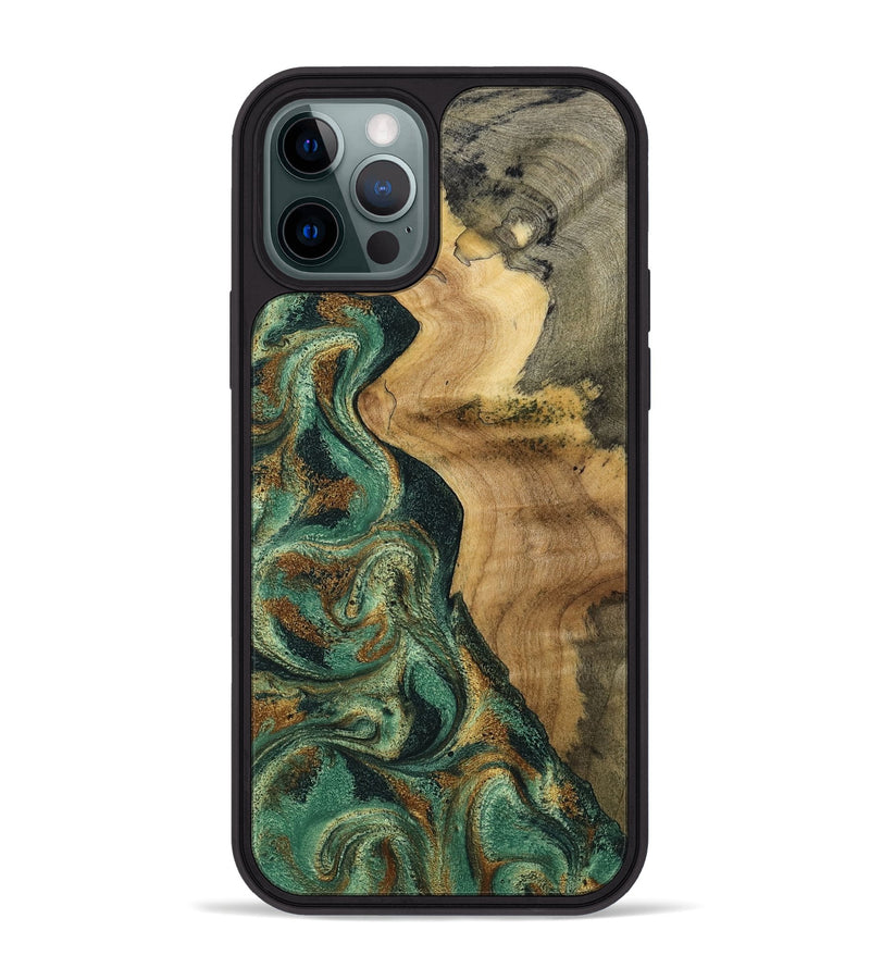 iPhone 12 Pro Max Wood Phone Case - Reign (Green, 801056)