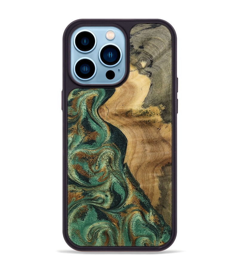 iPhone 14 Pro Max Wood Phone Case - Reign (Green, 801056)