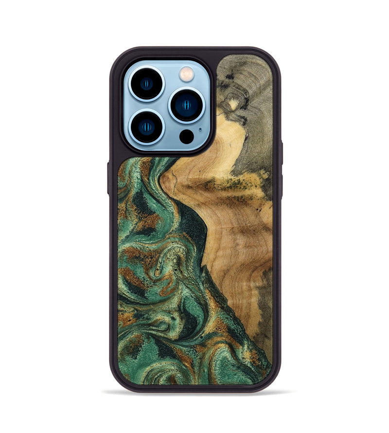 iPhone 14 Pro Wood Phone Case - Reign (Green, 801056)