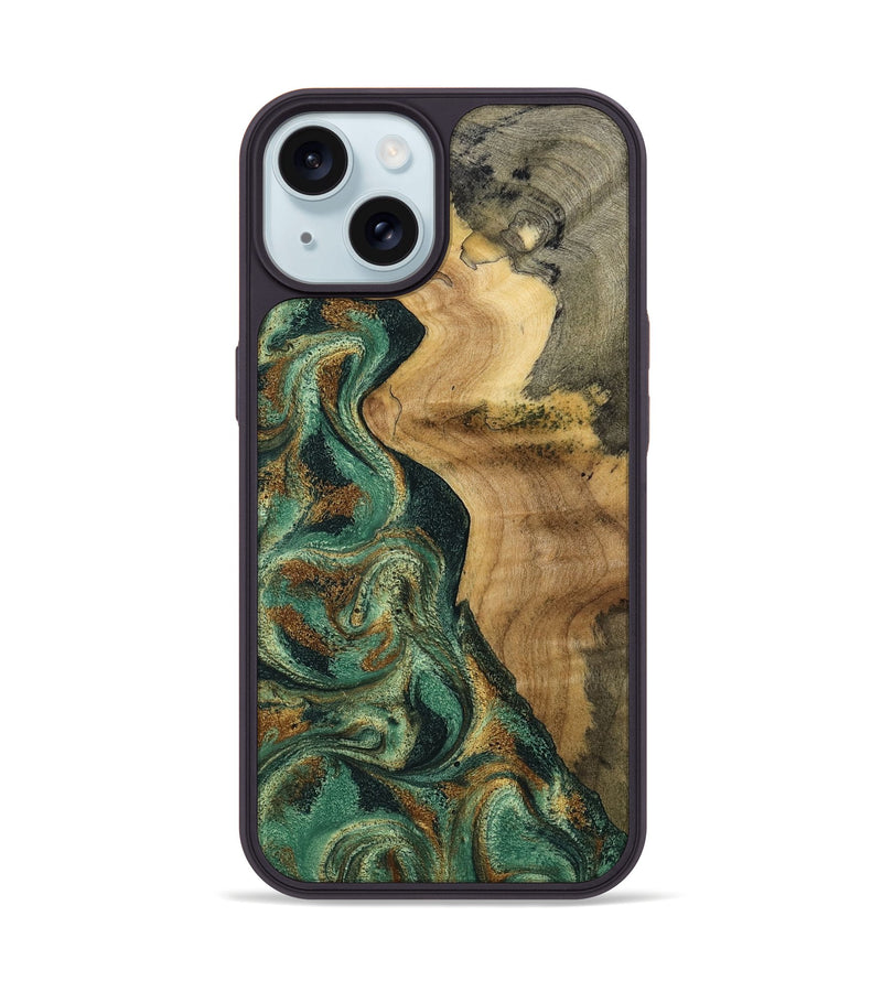 iPhone 15 Wood Phone Case - Reign (Green, 801056)