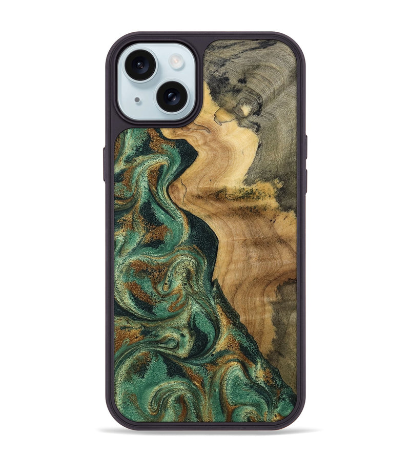 iPhone 15 Plus Wood Phone Case - Reign (Green, 801056)