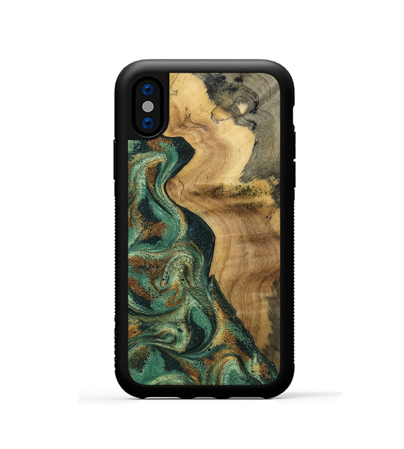 iPhone Xs Wood Phone Case - Reign (Green, 801056)