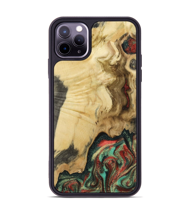 iPhone 11 Pro Max Wood Phone Case - Leonora (Green, 801057)
