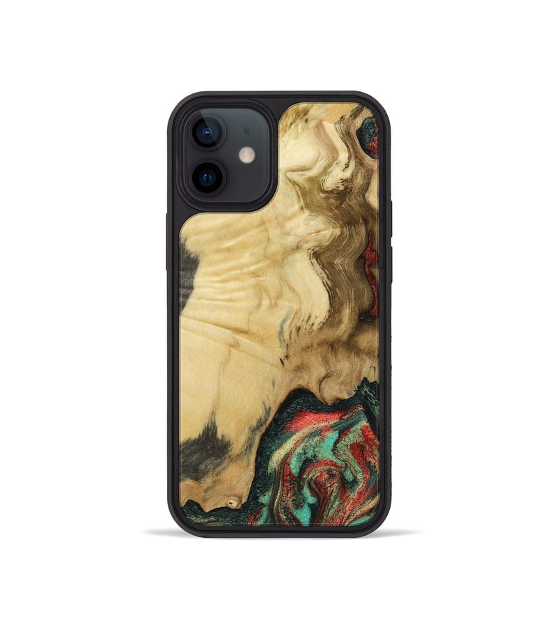 iPhone 12 mini Wood Phone Case - Leonora (Green, 801057)