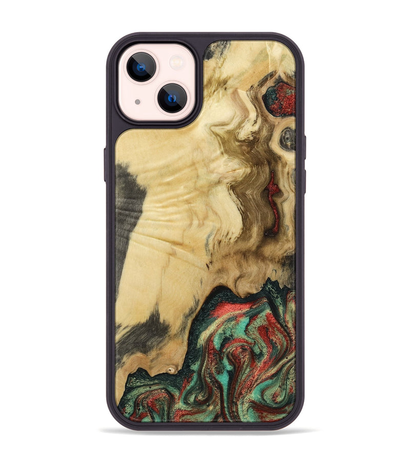 iPhone 14 Plus Wood Phone Case - Leonora (Green, 801057)