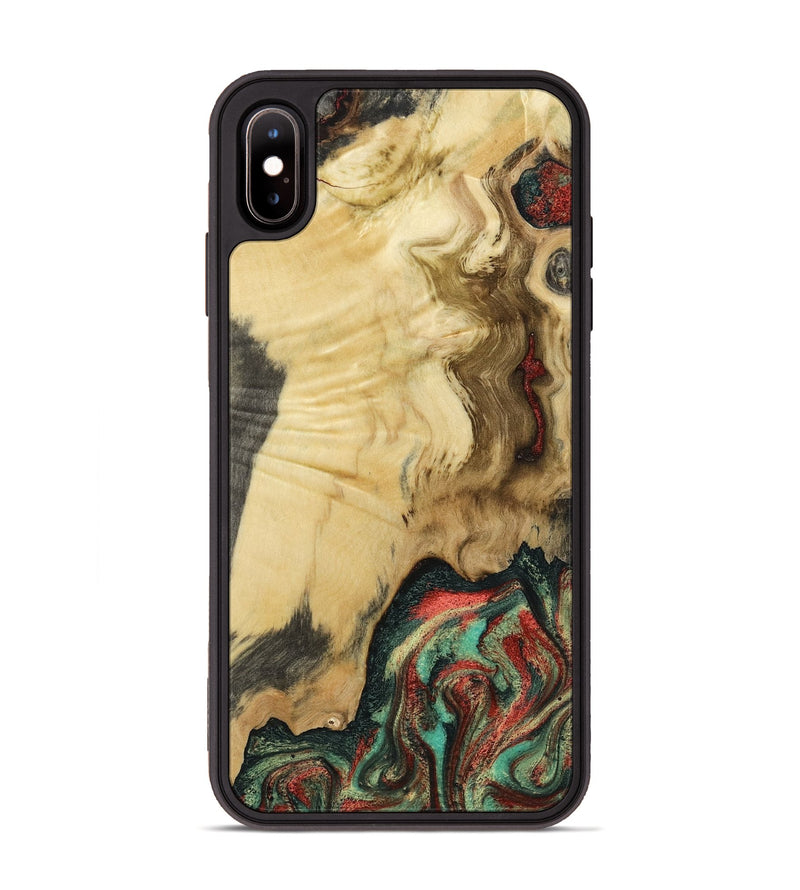 iPhone Xs Max Wood Phone Case - Leonora (Green, 801057)