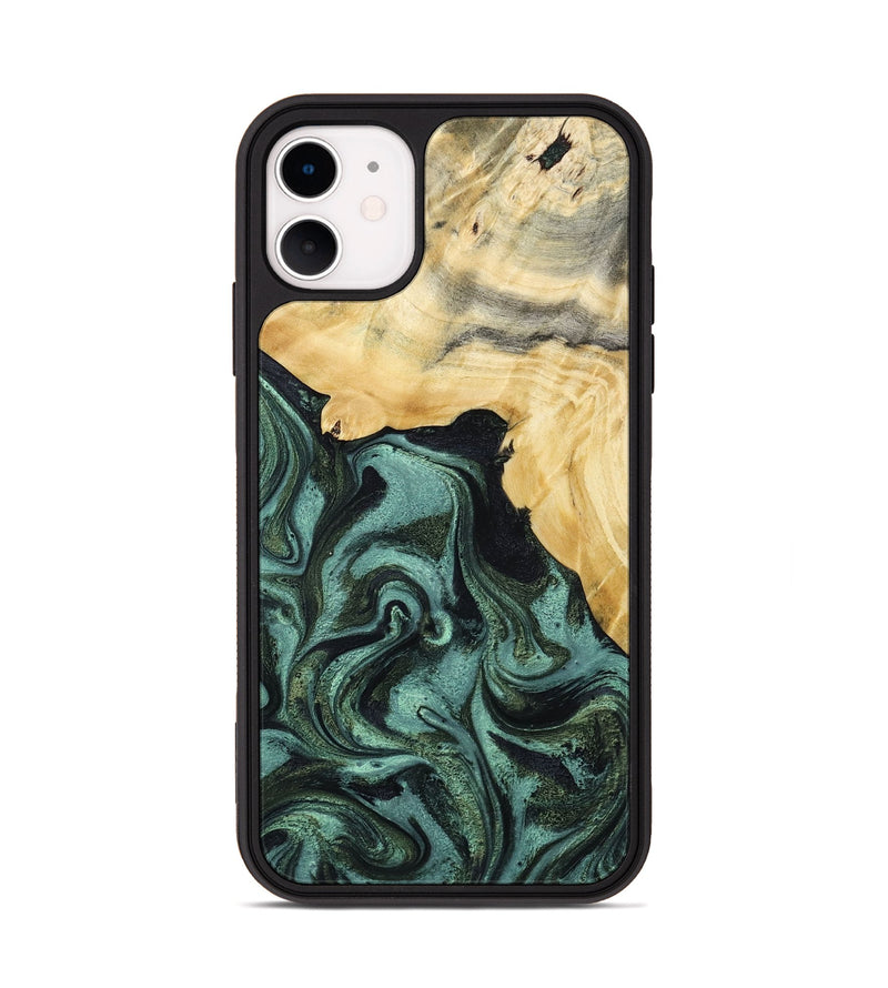 iPhone 11 Wood Phone Case - Brinley (Green, 801058)